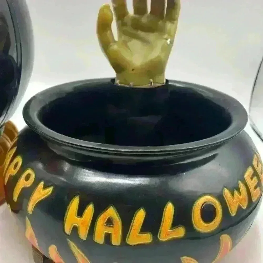Gemmy Blizzard Hurricane Tornado Snow Globe Halloween Pumpkin Bats Lights Sound